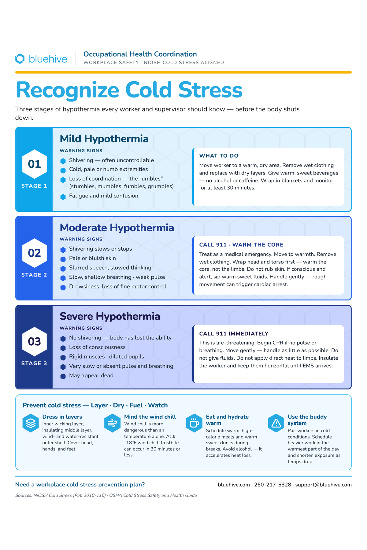 Cold Stress Recognition Poster | BlueHive